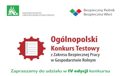 Grafika /  KRUS Ogólnopolski Konkurs Testowy z Zakresu Bezpiecznej Pracy w Gospodarstwie Rolnym