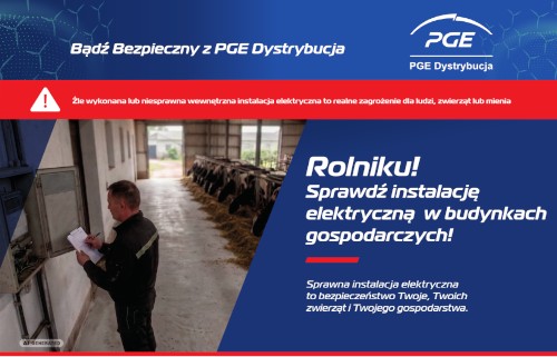 Grafika / PGE Dystrybucja - Rolniku Sprawdź instalację elektryczną w budynkach gospodarczych